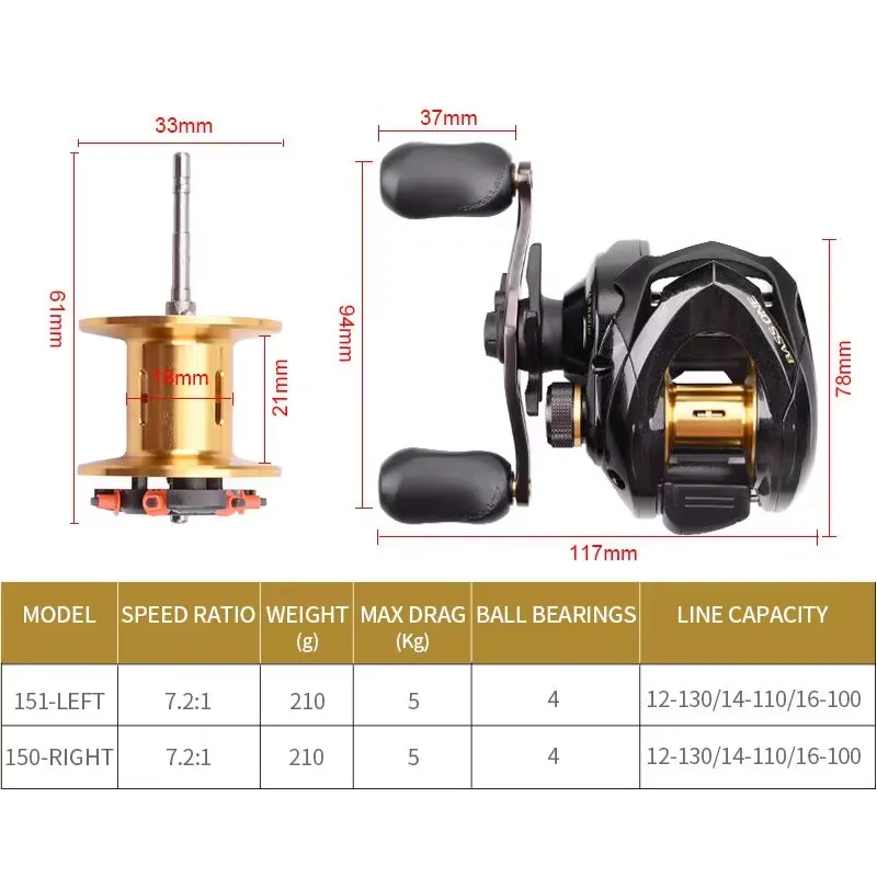 Bass One Xt 151 150 – kołowrot – Baitcasting Reel recenzja i cena